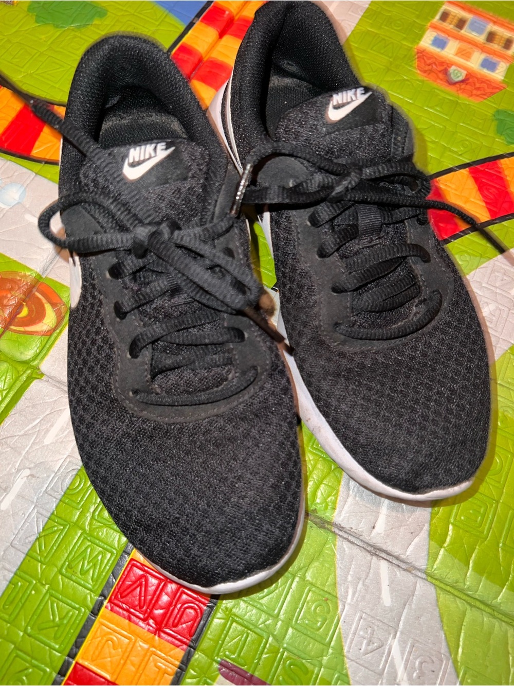 Nike Big Kids Black and White Mesh Running Sneakers